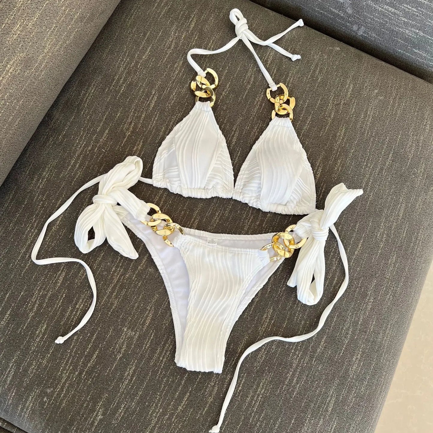 Solid Sequined Bikini