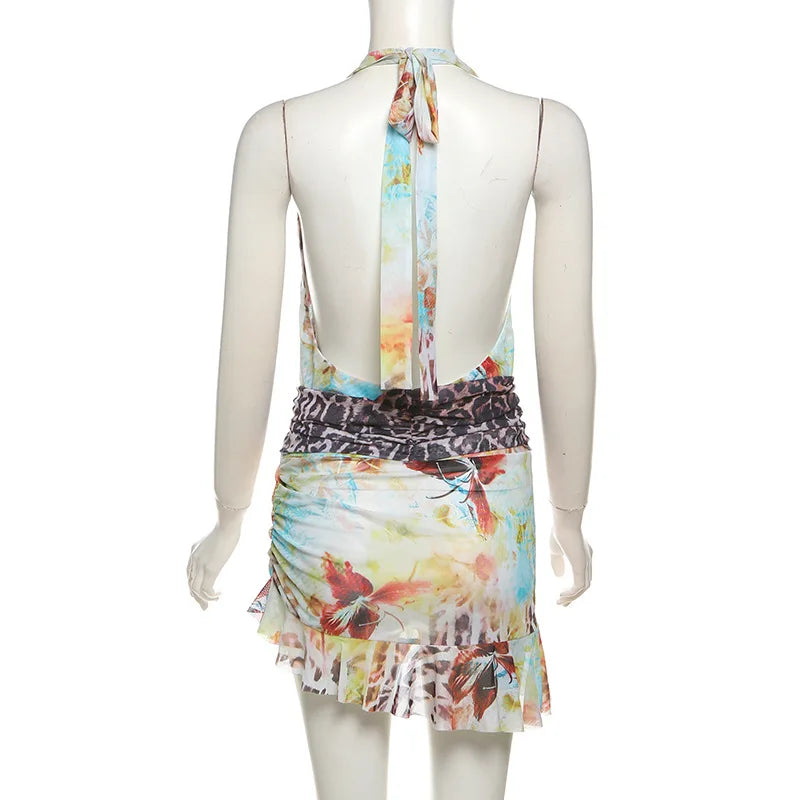Halter Neck Mini Bodycon Dress